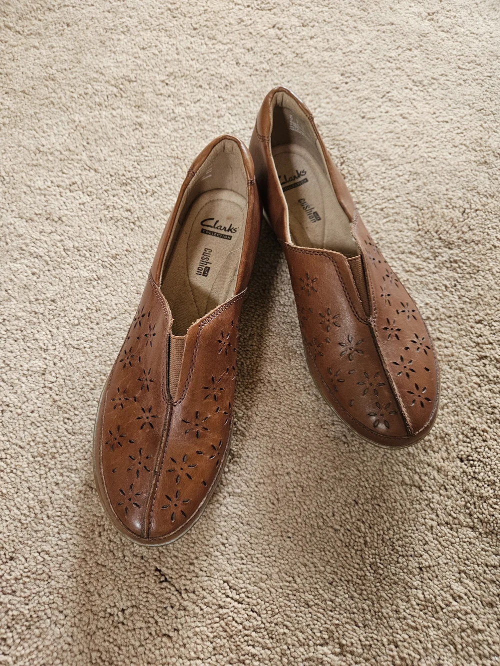 Clarks Slip-On Genuine Leather Women Shoes